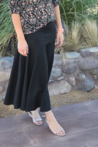 Graceful black linen skirt